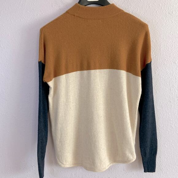 Madewell Women Coloblock Ashbury Merino Wool/Alpaca Mockneck Sweater Size XS - Picture 6 of 9